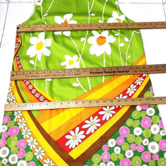 Screen Printed 60's Mod Groovy Flower Power Shift Dress Tunic MCM MOD VTG - Picture 11 of 13